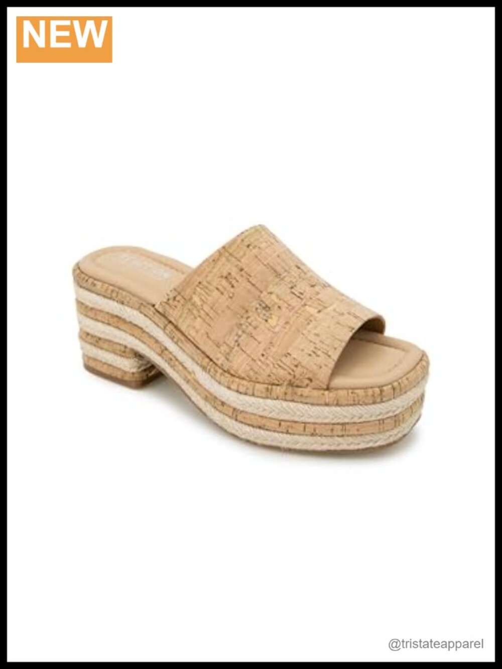 Women's Platform Sandals with Cork Jute Slip On Cushioned Insole